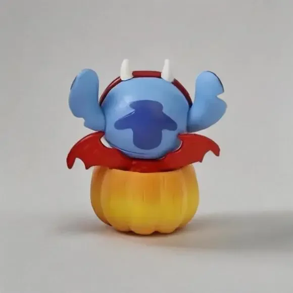 Stitch & Angel Figurine - Pink Halloween Devil In Pumpkin, Kawaii Spooky SET - Picture 3 of 5